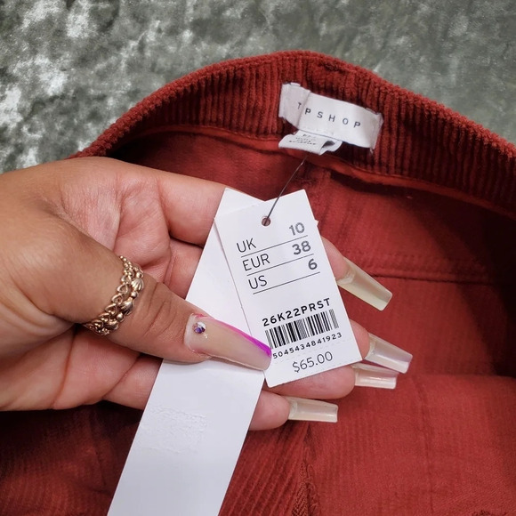 Topshop Corduroy Front Zip Mini Skirt - Picture 3 of 7